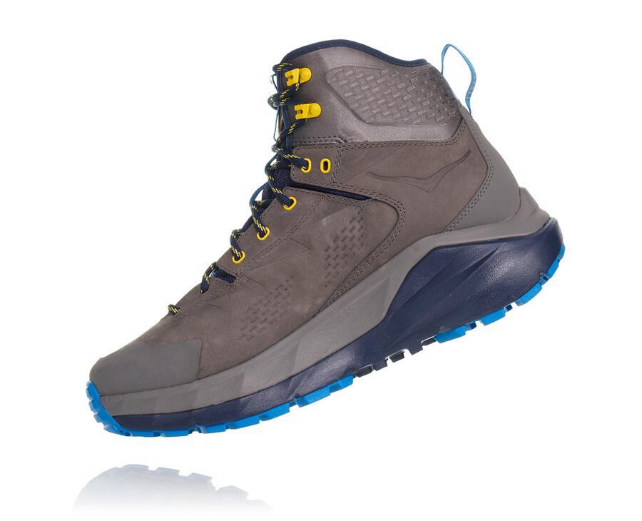 Hoka One One Mens Hiking Boots - Kaha GORE-TEX - Grey/Blue - YMIH81650